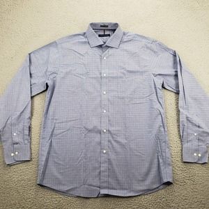 Tommy Hilfiger Shirt Mens 16 16.5 36 37 Large Blue Long Sleeve‎ Button Up